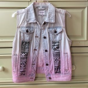 Tribal jean vest