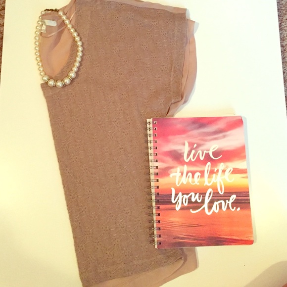 LC Tan Top with Sheer Back