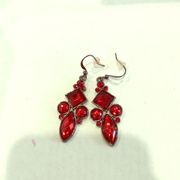 Red crystal earrings