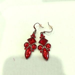 Red crystal earrings