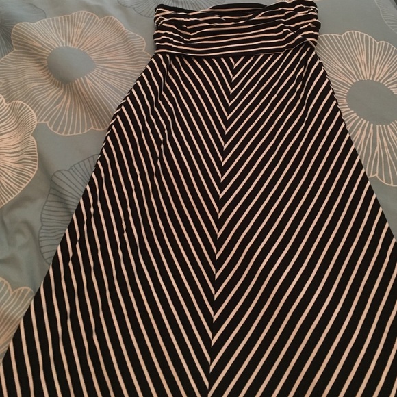 NWOT Foldover Chevron Striped Maxi - Picture 1 of 4