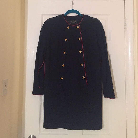 Vintage Chanel long sleeve tweed mini dress