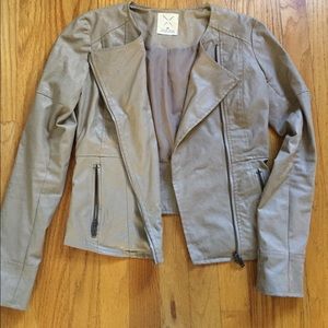 Tan/beige leather jacket size extra small