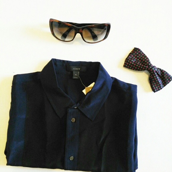 Sold J. Crew| Silk Tux Bib Blouse - Picture 2 of 3