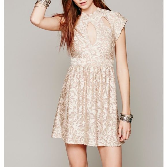 Cream velvet burnout dress.
