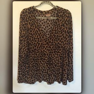 Choices woman cardigan leopard print color size 2x