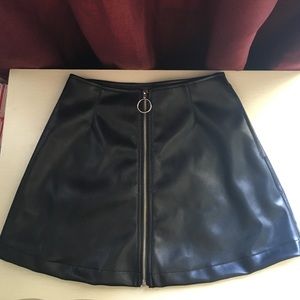 UNIF Leather zip up skirt