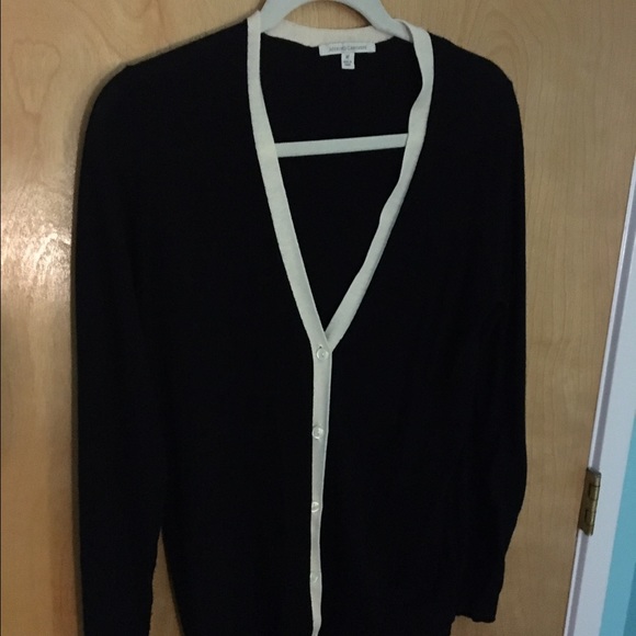 Classic black & white cashmere cardigan size m