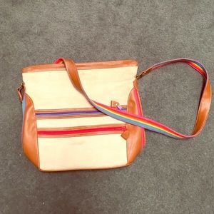 Rainbow canvas crossbody bag pride bag