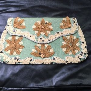 Beaded sequin clutch