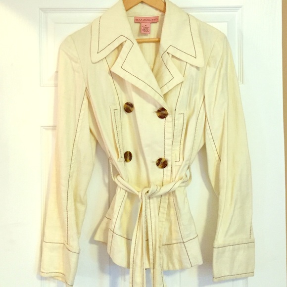 Cream Jacket with tie Waist