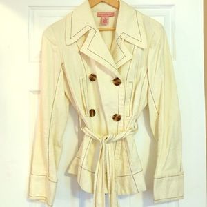 Cream Jacket with tie Waist