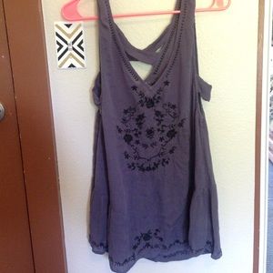 Smokey purple Free People top/slip XS