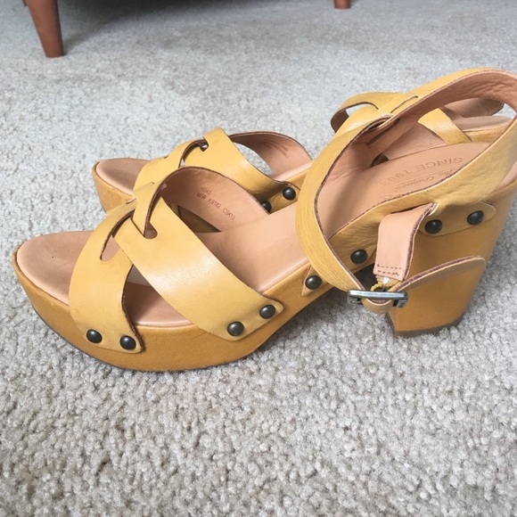 Mustard platform sandals