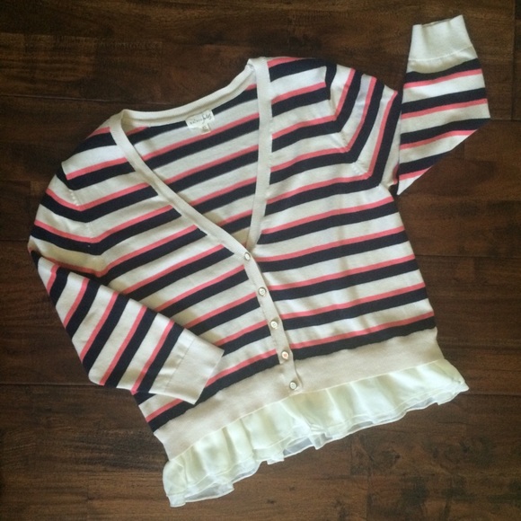 Sold on Merc Maison Jules striped ruffle cardigan