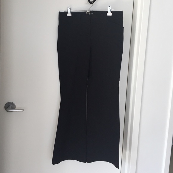 Express Editor Pant, Black Textured Stripe Size 10