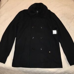 Volcom NWT black wool pea coat