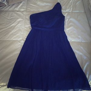 Navy JCrew Karlie dress in silk chiffon