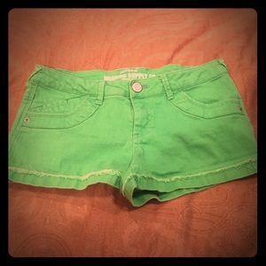 Pear Green Denim Shorts