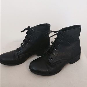 Black combat boots