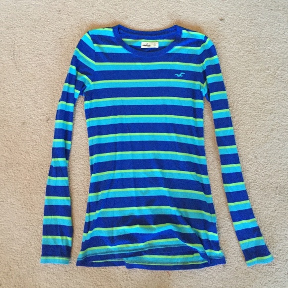 colorful long sleeve striped Hollister shirt