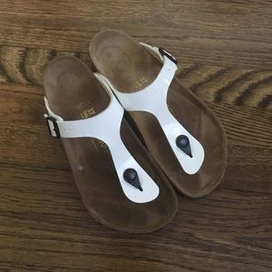 White Patent Birkenstock Sandals