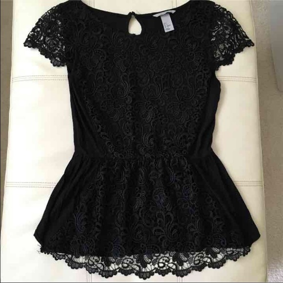 H&M Lace Peplum Top