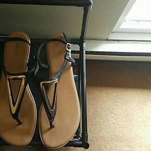Torrid Black & Gold Sandals
