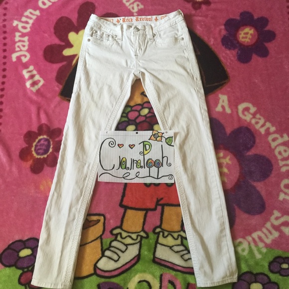 White Skinny Rock Revival Jeans