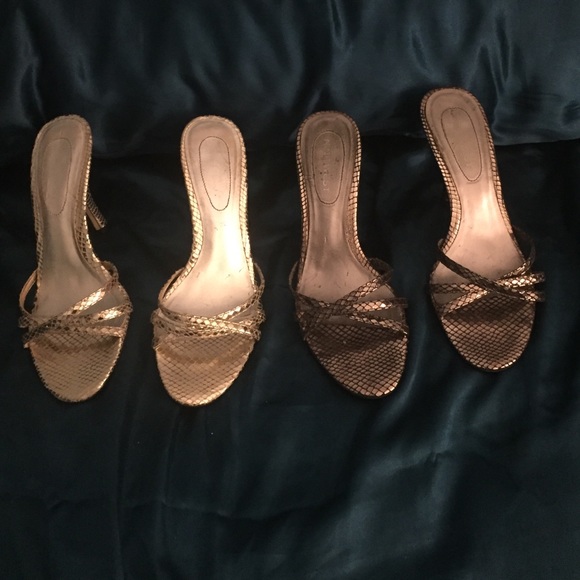 Nine West high heel slides mules