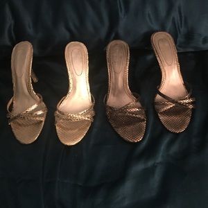 Nine West high heel slides mules