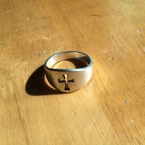 James Avery wide band silver ring, size 10