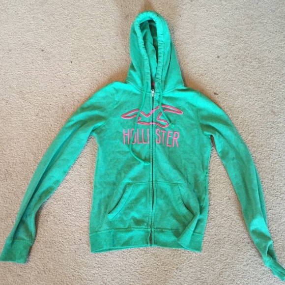 Green Hollister Zip-up Hoodie