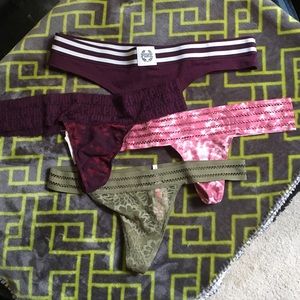 Four pair of Victoria's Secret Pink thongs