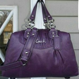 Coach Ashley Plum Purple Leather Handbag