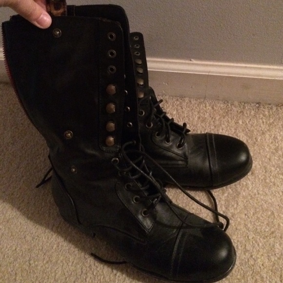 Tall lace up boots