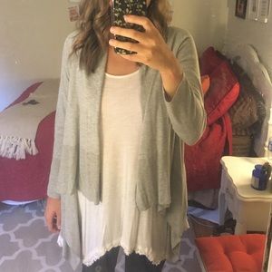 2 for 25% off! Cute, Light Gray Flowy Cardi