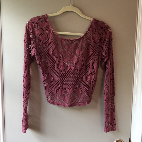 Violet crop top with open back