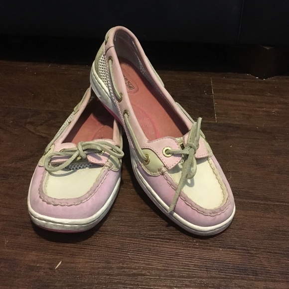 Pink Sperry topsiders
