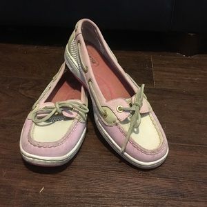 Pink Sperry topsiders
