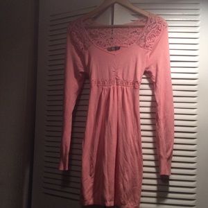 Fond pink tie back mini dress