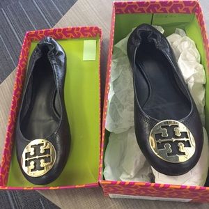 Tory Burch black leather ballet flats