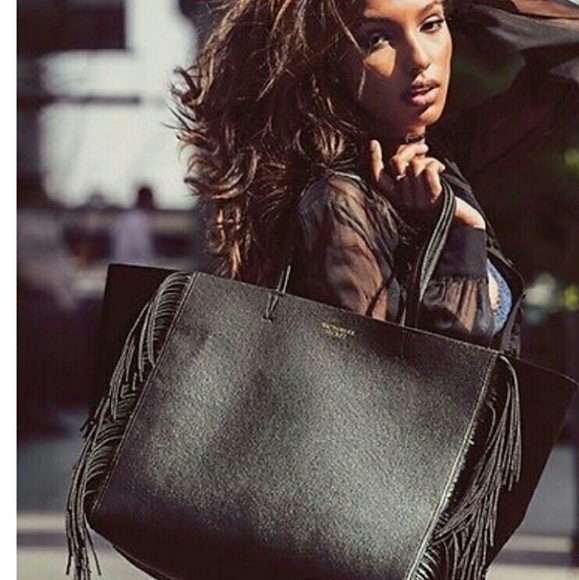 Victoria's Secret Handbags - LE Victoria's Secret Black Fringe Tote