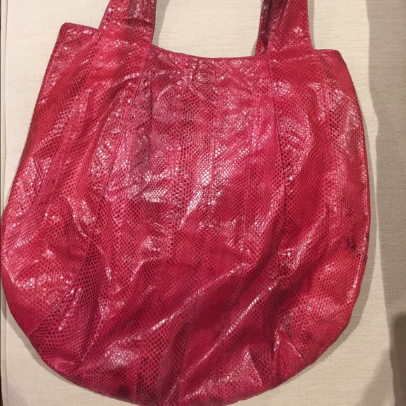 Pink snakeskin Beirn tote bag