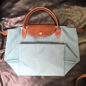 Blue mini longchamp bag