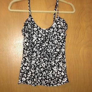 B&W bird print tank