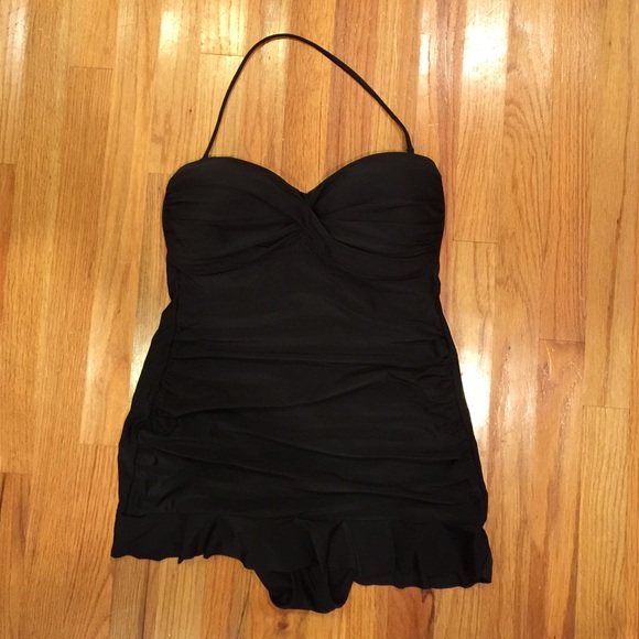 Black one piece swim suit