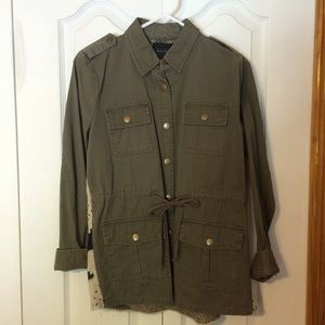 Army Green Jacket with Sweater Back