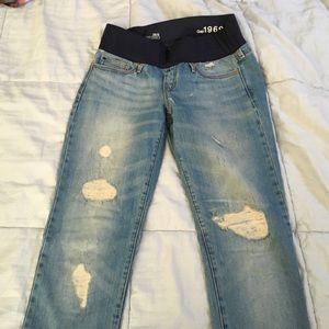 Gap distressed maternity jeans