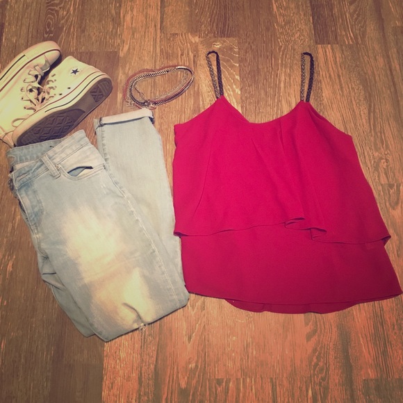 TANK WITH BEADED STRAPS